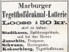 Lotterie -Annonce, Marburger Zeitung, 8. September 1872, S.. 4b.